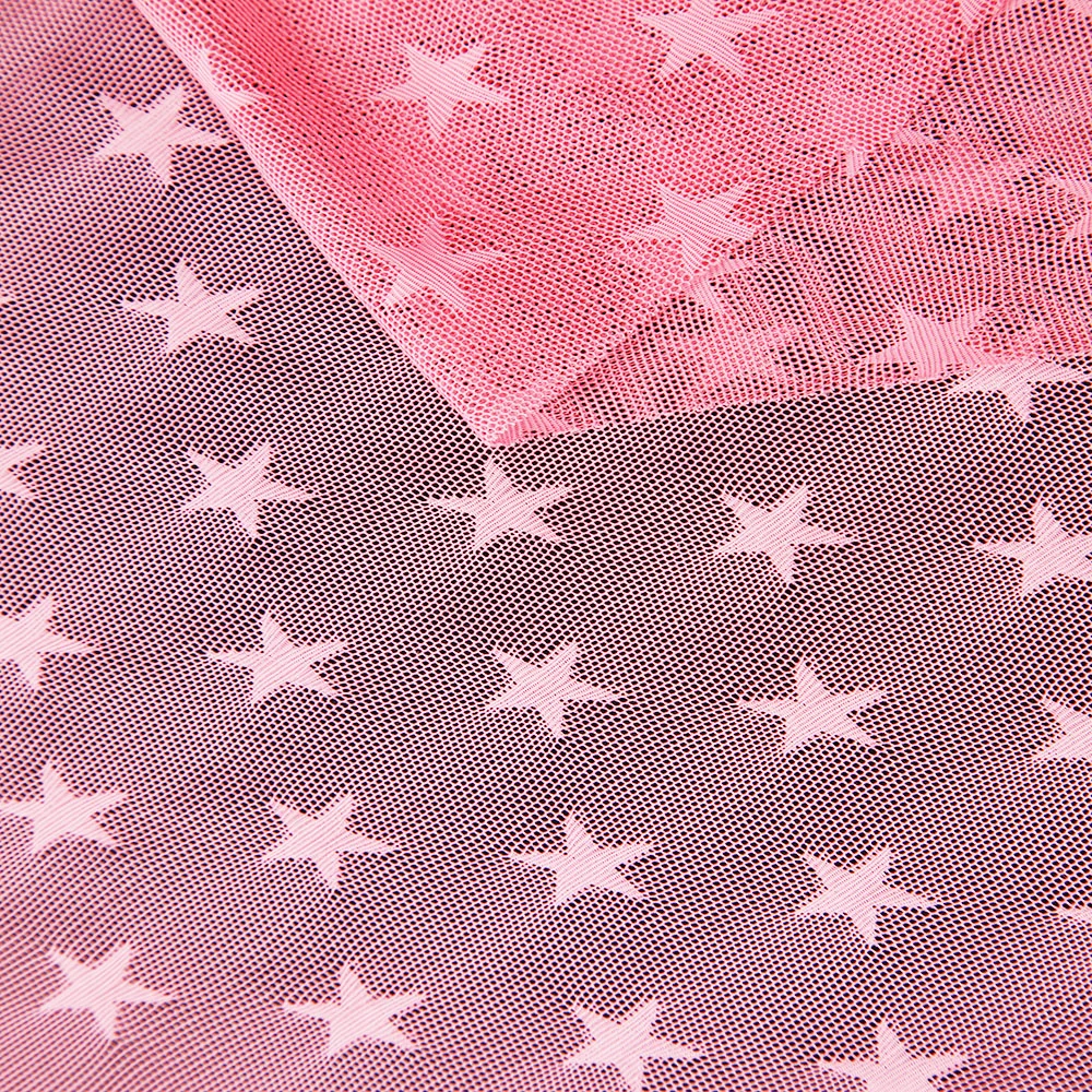 Lovely Star Pattern Jacquard Stretch Mesh Fabric