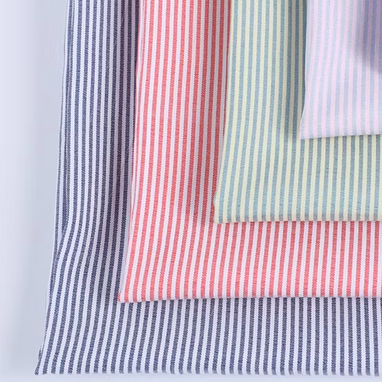 Cationic Striped Jacquard Polyester Spandex Stretch Fabric for Garment