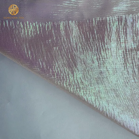 Large Stock Crinkle Technicolor Organza Fabric for Fashionable Dress 