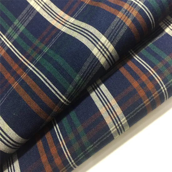 100% Premium Cotton Striped Solid Yarn Dyed Fabric for Shirts Garments 