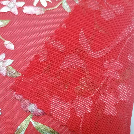 Weft Stretch Breathable Printed 100% Polyester Mesh Knitted Fabric for Sportswear T