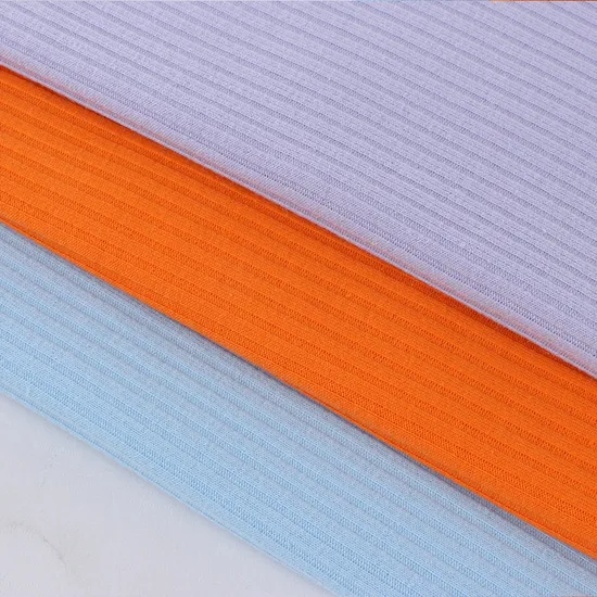 95% Polyester 5%Polyester Striped Rib Knit Fabric for Casual Wear 