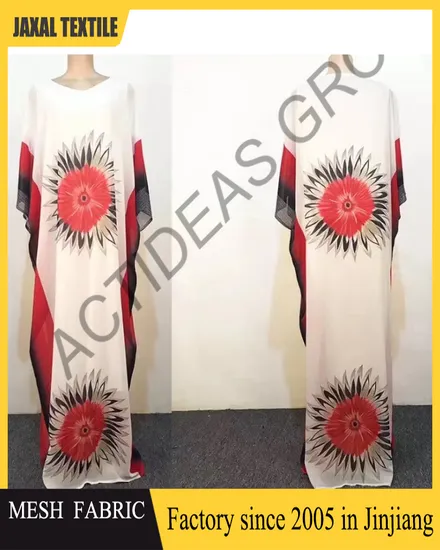 Muslim Fashion Women′s Robes Muslim Dubai Organza Muslim Lady Suit Dress Fabric 