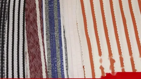 Recycled Polyester Flexible Multicolored Striped Ribbed Knit Fabrics