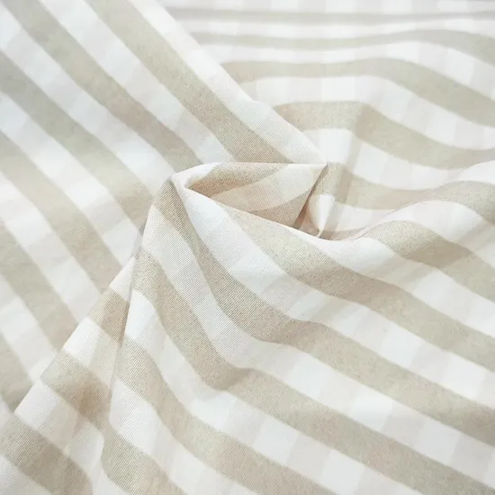 Hand Soft 100% Nylon 228t Taslon Striped Pattern in Apricot and White Waterproof Fabric for Shorts 